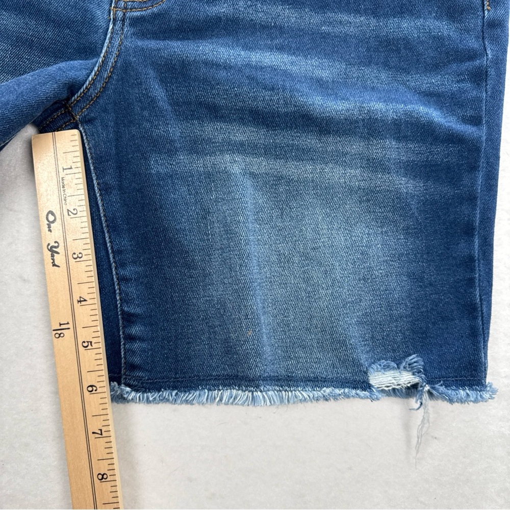 KanCan Dark Blue Distressed Denim Bermuda Shorts - Picture 7 of 9